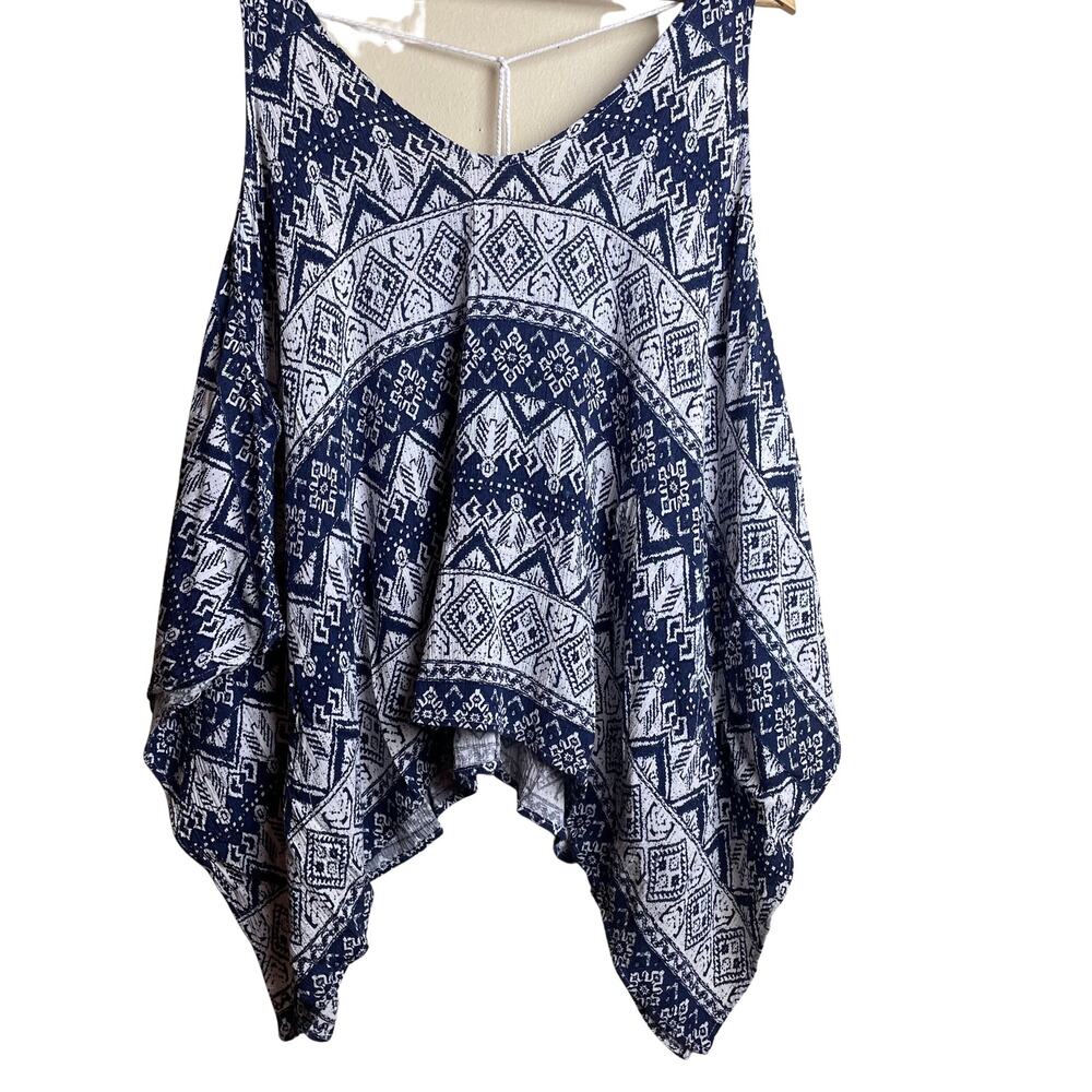 Pants Store  Cold Shoulder Tribal Print Boho Top Sharkbite V-Neck Poncho Boho